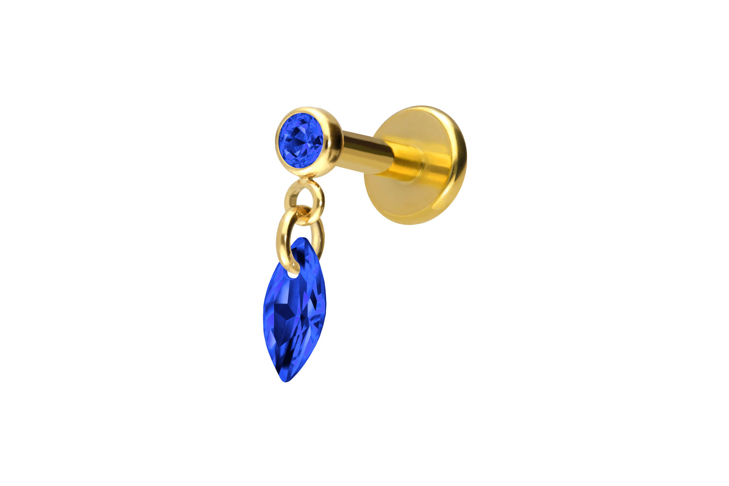 Titan Labret Piercing mit Innengewinde KRISTALLOVAL